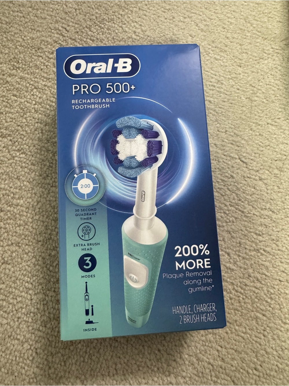 Oral-B Pro 500+ Rechargeable Electric Toothbrush – Aqua